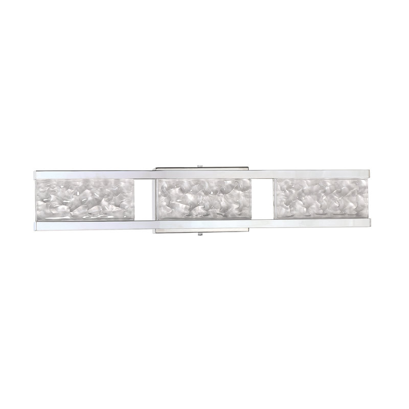 Éclairage de salle de bain à intensité variable à 3 lumières Gallaudet, Chrome, Verre n ° 4