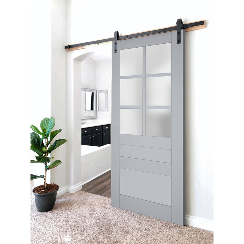 Porte de grange Veregio, 79,5 po x 17 po, Gris