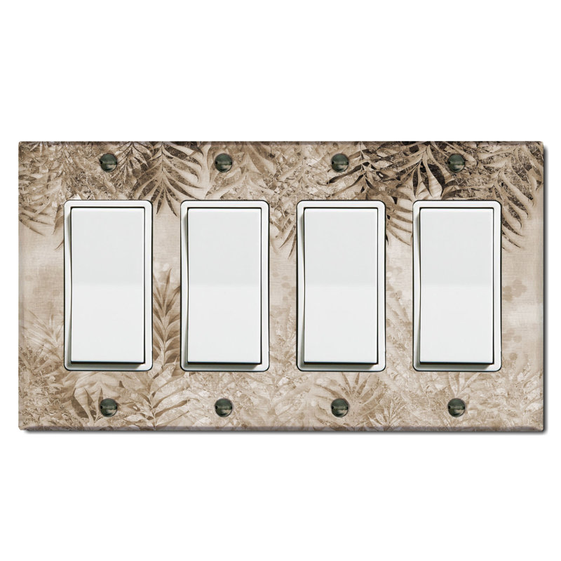 Plaque murale standard grise 4 feuilles