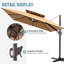 Parasol excentré en porte-à-faux de 141 po x 104 po, base incluse-512861505