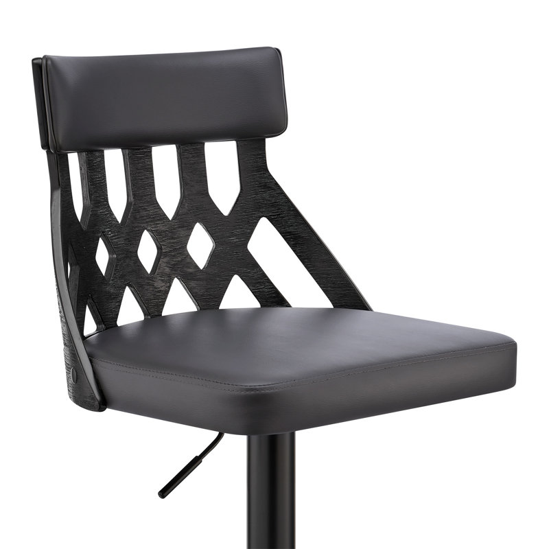 Chaise de bar pivotante réglable en fer 45 po gris et noir avec repose-pieds