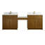 Bellshire 96" W Dual Vanity Set with 24" Make-Up Counter-1170179842-1170179843-1170179865