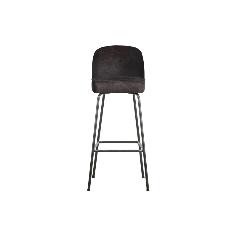 Vogue Upholstered Counter Stool with Metal Frame, Black