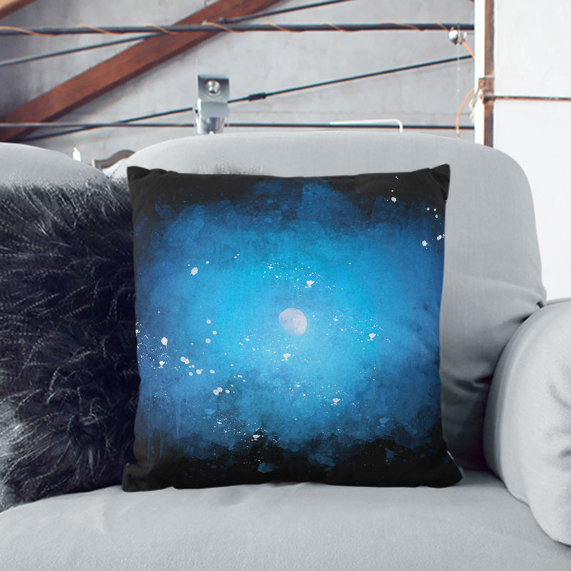 Half Moon Paint Splash Cushion with Filling, 40cm H x 40cm W x 15cm D, Stone