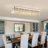 Casey-Rae 10-Light Flush Mount Dimmable Kitchen Island Square / Rectangle Chandelier-2114930658-2128101344
