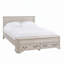 Queen Size Bed with 3D Geometric Headboard & Storage Bench - 4-Drawer Storage, Modern Bedroom Furniture,Oak-1288286618-1288286619