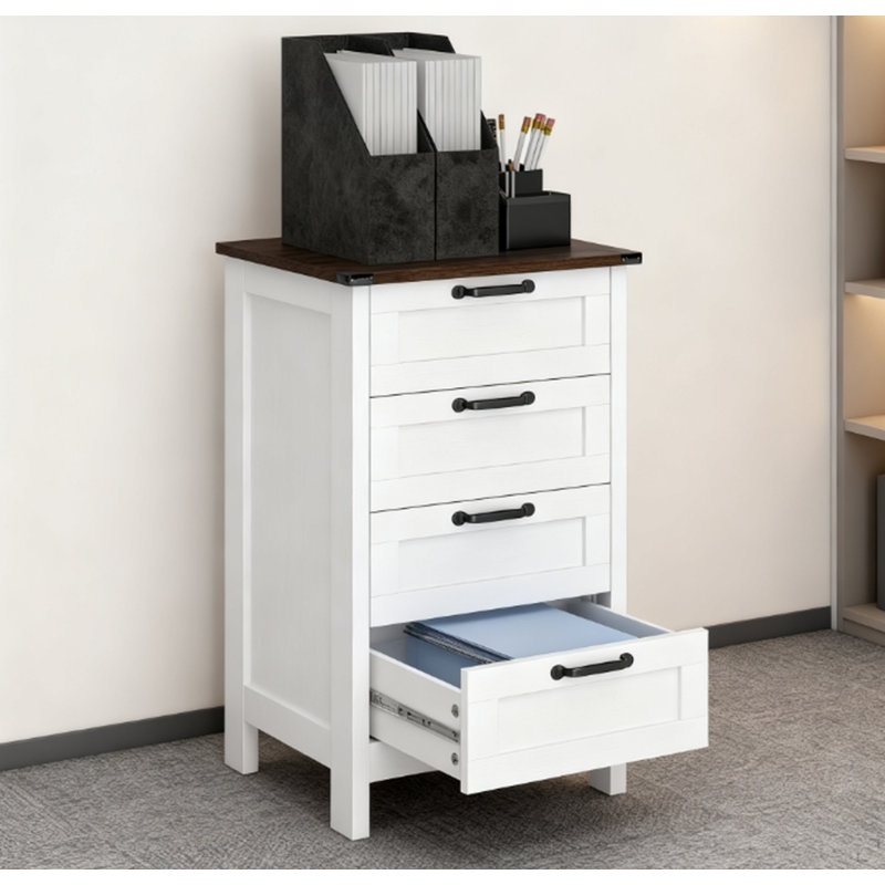 Classeur de style moderne avec 3 tiroirs, armoire de rangement de bureau pour format A4, pour la maison et le bureau