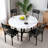 Round Dining Table For 4-6, Wood Circle Kitchen Table And Chairs Set For 4, Kitchen Table Made Of MDF And Metal Frame, Modern Dining Room Table With 4 Faux Leather Chairs,Round Dinner Table For Small Space-623453899