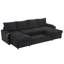 Canapé-lit modulaire de 109,5 po avec lit escamotable, canapé modulaire en U à 5 places en velours côtelé avec 2 chaises longues de rangement, porte-gobelets et ports USB-1012590323