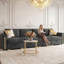 Canapé modulaire 4 pièces avec rangement sous le siège, canapé modulaire en chenille de luxe avec pieds dorés et détails-987831461