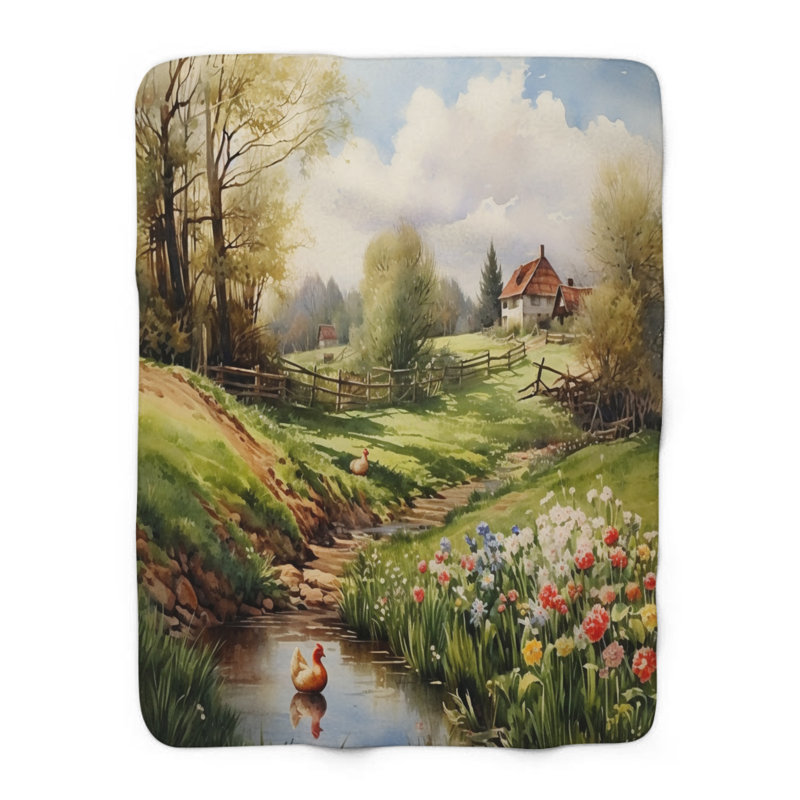 Vive kaléidoscope floral - couverture en sherpa de qualité supérieure 1 pièce - reproduction d'art luxueuse, Grand lit