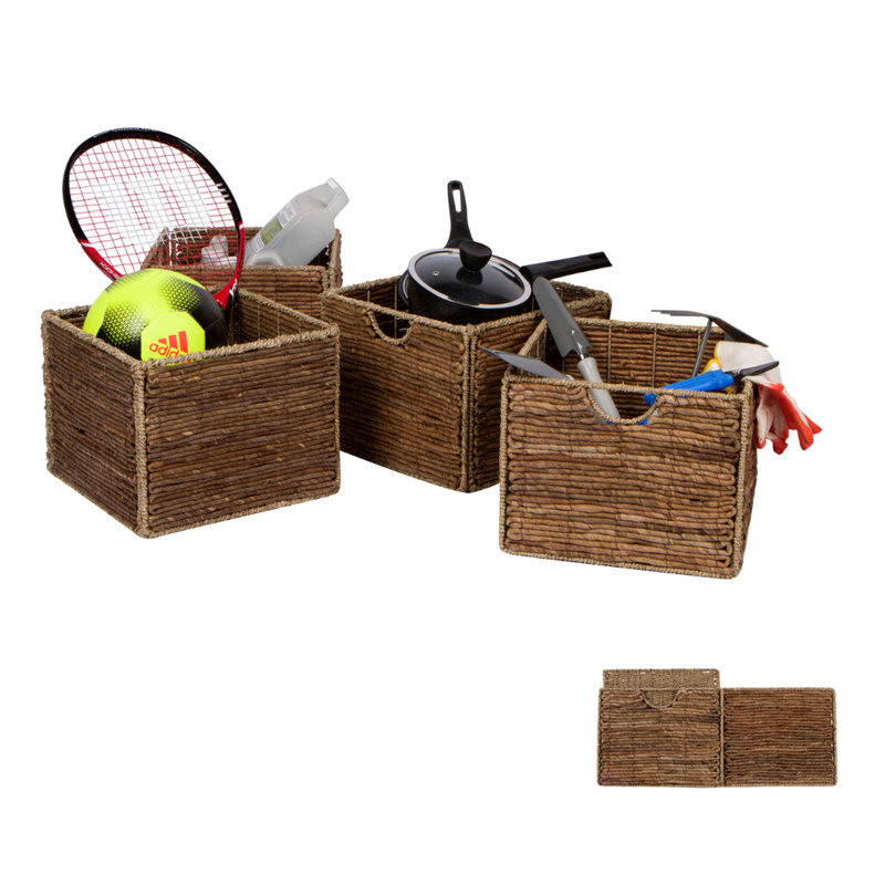 Foldable Wicker Basket Set of 4