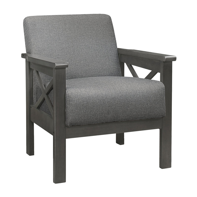 Bradley Upholstered Armchair, Gray 100% Polyester