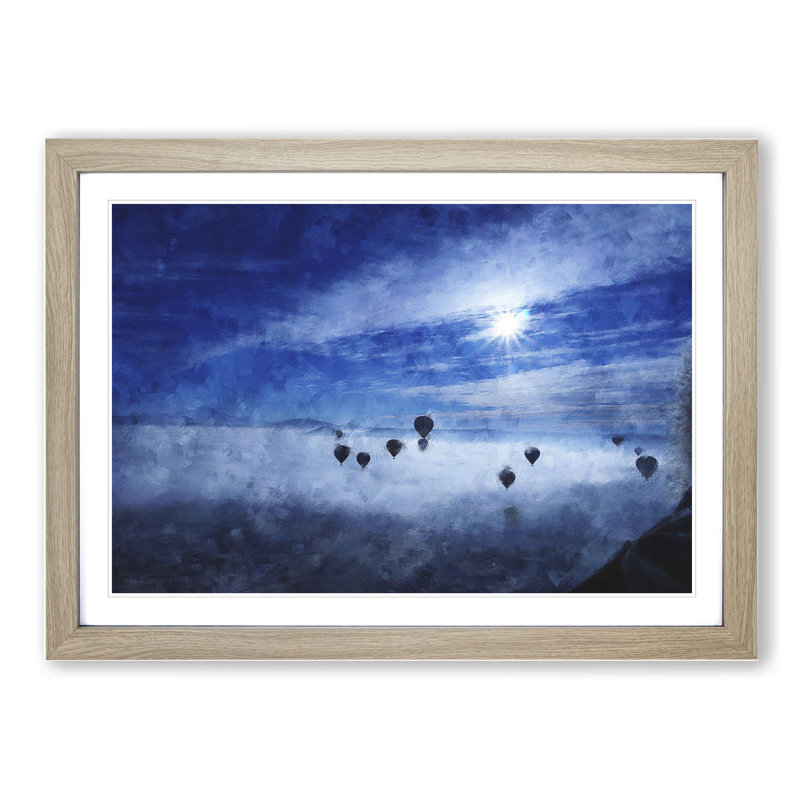 Hot Air Balloons Vol.1 - Picture Frame Painting, 36cm H x 48cm W x 2cm D, Oak Framed