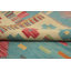 Tapis bleu clair Kilim à motif géométrique 8 x 10