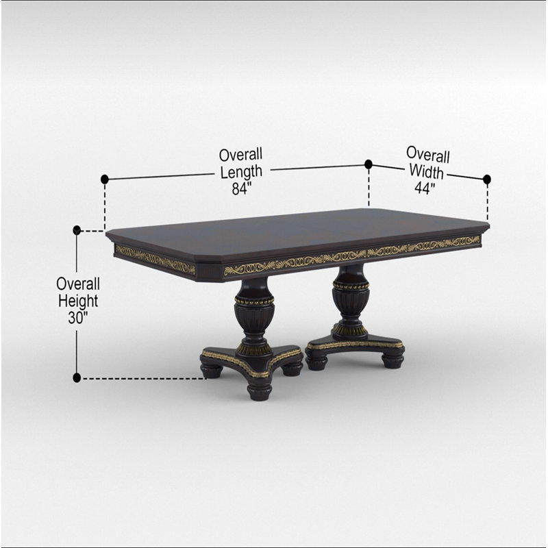 Table de salle à manger extensible 1 pièce avec 2 feuilles de cerisier Royal