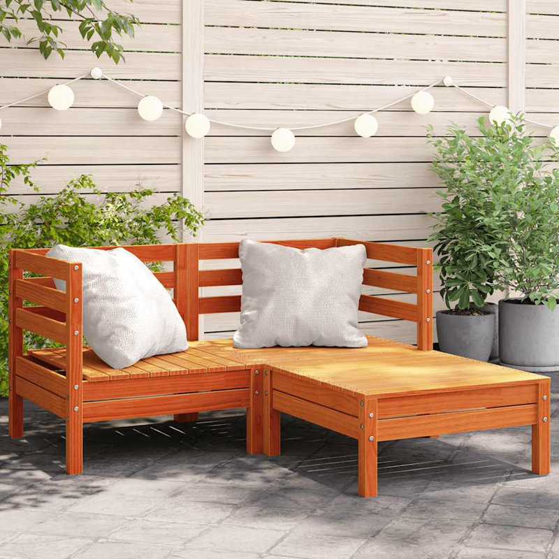 Tomohon 127cm Wide Rectangle Patio Sofa, Wax Brown