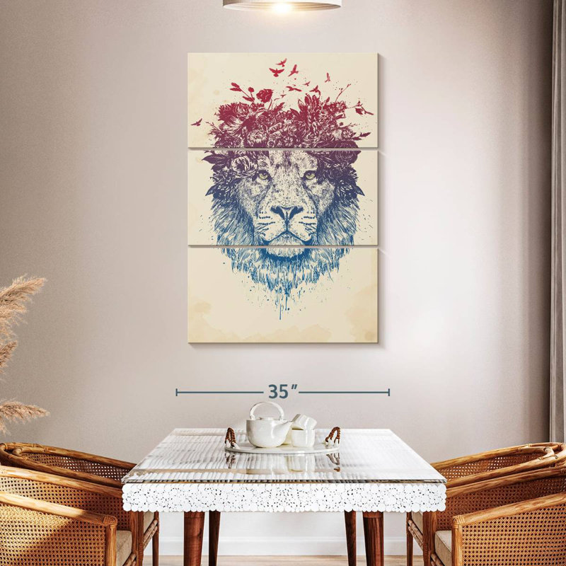 Brampt Floral Lion, 50" H x 32" W