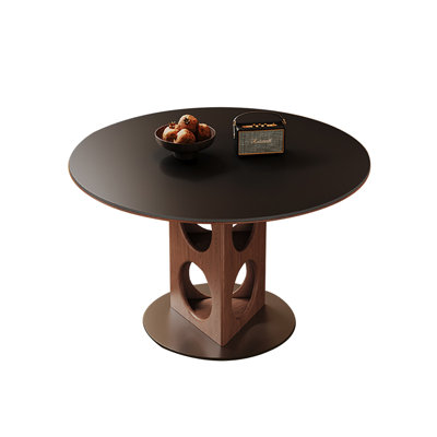 Black Round Sintered Stone Dining table