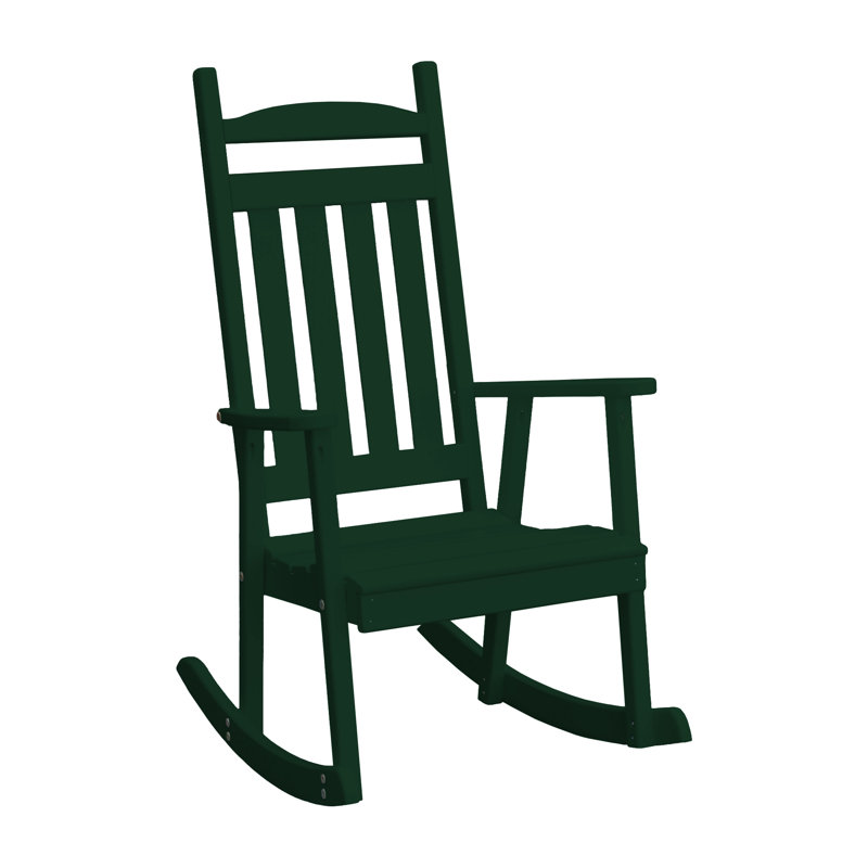 Chaise berçante en bois massif Beda Classic, Vert foncé