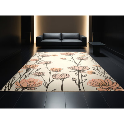 Tapis abstrait moderne et contemporain lavable en machine Myrtlewood