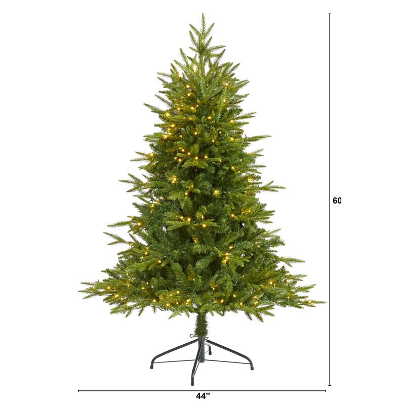 Green Lighted Artificial Christmas Tree, 5' H