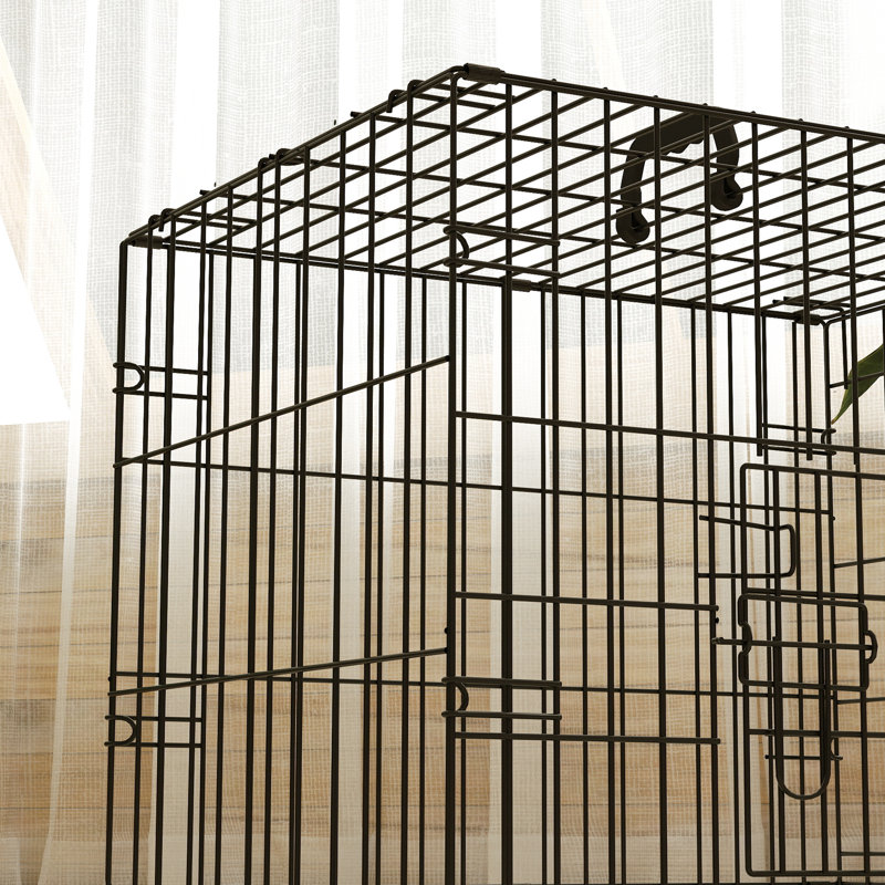 Metal Collapsible Pet Crate with 2 Doors