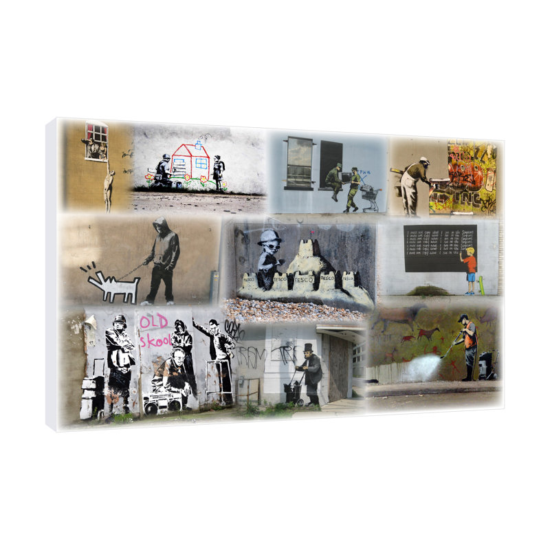 Slight Colour Collage by Banksy - Wrapped Canvas Print, 30 cm H x 46 cm W x 4 cm D
