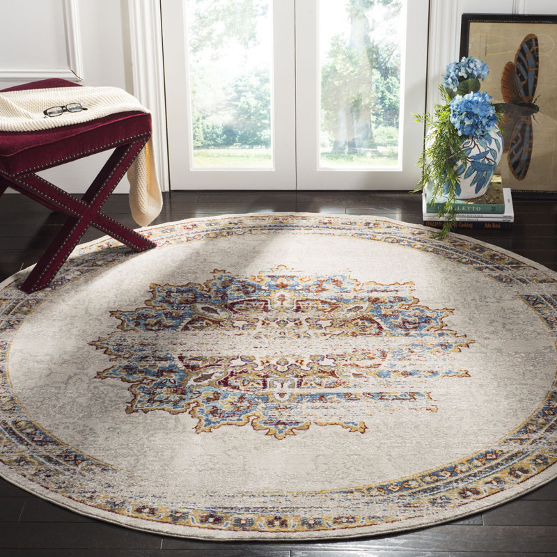 Andy Aria Performance Oriental Rug, Round 6'5"