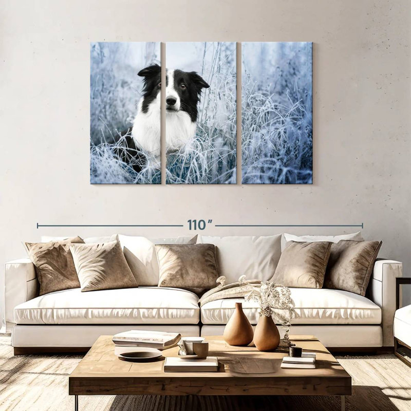 Brampt Winter Border Collie, 48" H x 74" W