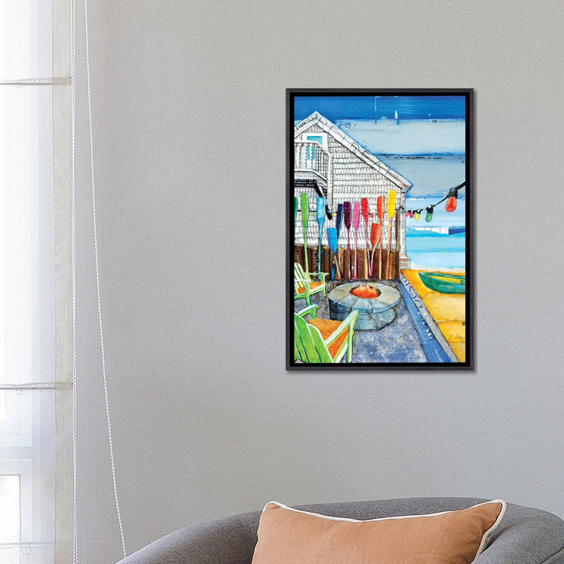 «Ocean View» par Danny Phillips - impression d'art graphique, Pas de tapis, H 26 po x l 18 po x 1,5 po