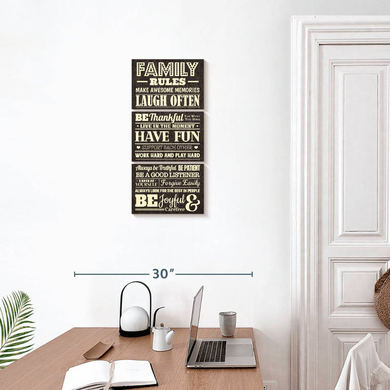 Panneau «Family Rules», H 27 po x l 12 po