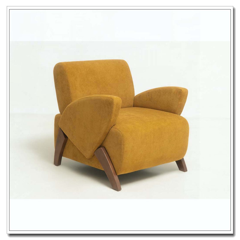 Fauteuil d'appoint en velours 28,15 pouces, Brown Yellow