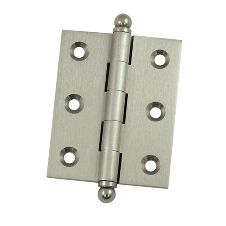 Deltana CH2520U15 2-1/2" x 2" Hinge, w/ Ball Tips in Brushed Nickel Pair, Brushed Nickel