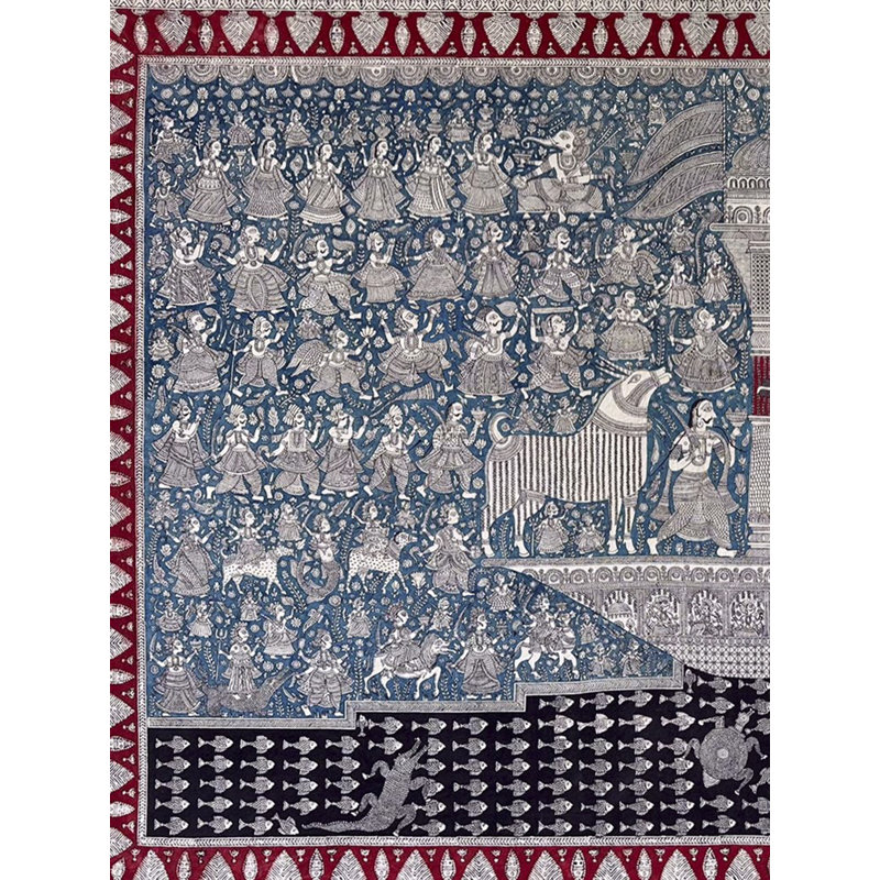Un Guerrier - Mata Ni Pachedi | Couleur naturelle sur toile de coton | Par Sanjay Chitara