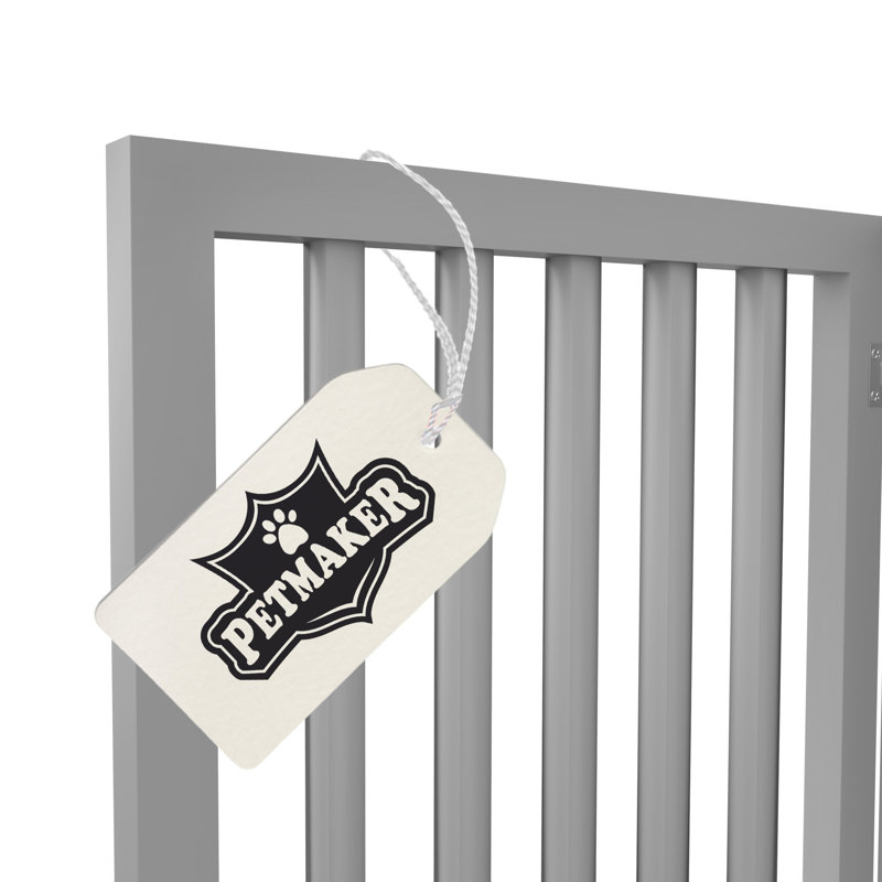 Wood Free Standing Pet Gate, Grey