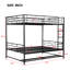 Lit superposé double au-dessus de métal, noir avec garde-corps et tablette - lit confortable et élégant en métal. Tablette de fabrication. Peut être divisé en 2 lits simples. Espace de rangement supplémentaire disponible. Facile à-869733088-869733090