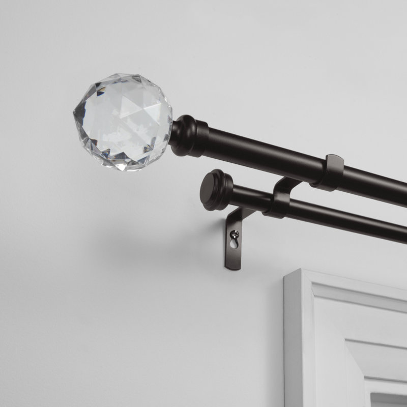 Tringle à rideaux double réglable 72 "à 120" Harmoni, H 2,4 po x l 120 po x P 2,4 po, Bronze mat
