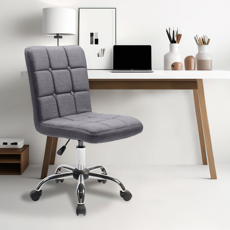 Chaise de bureau en tissu Paillere, Gris