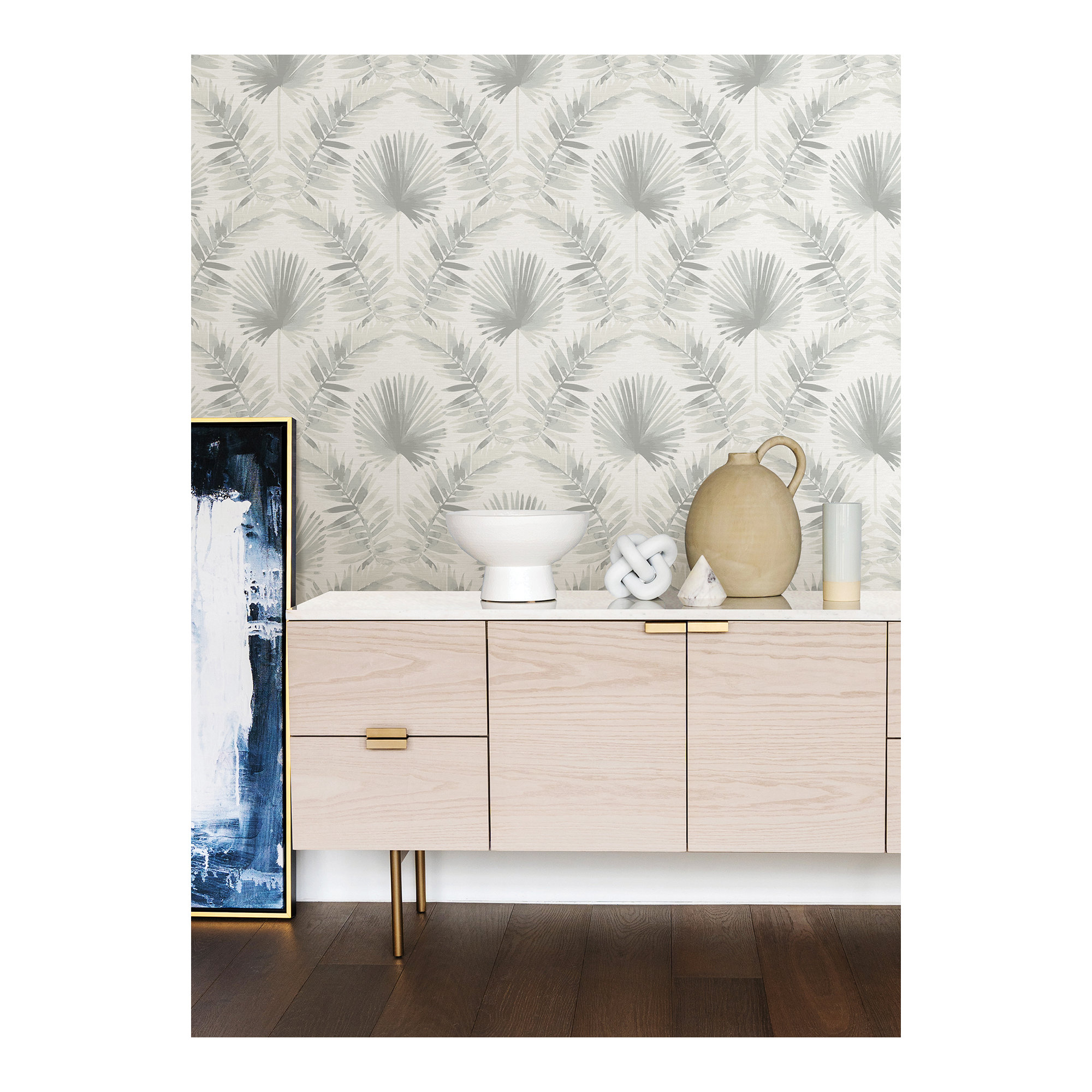 Dorinda Botanical Wallpaper, Gray