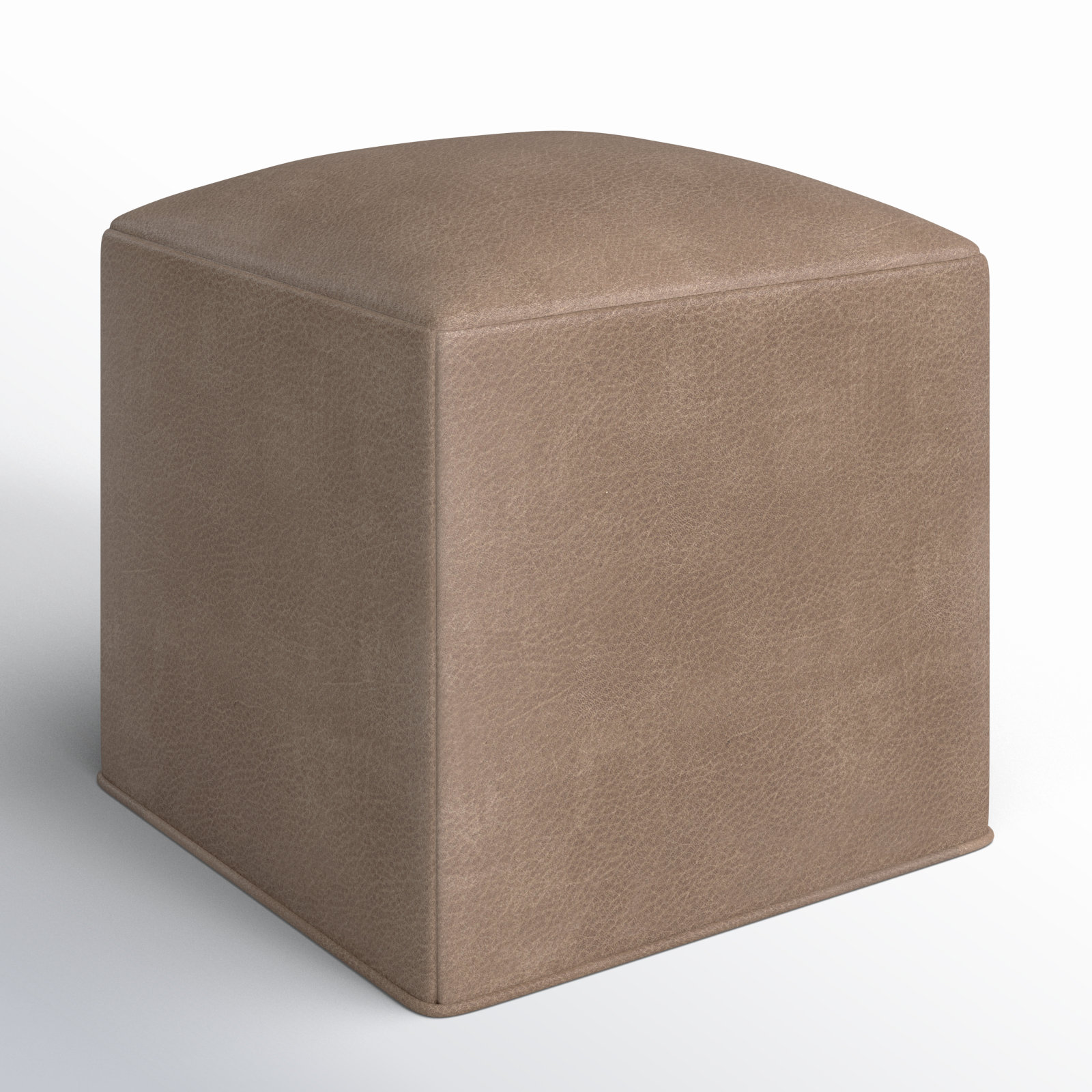 Cupertino 18" Leather Patio Pouffe