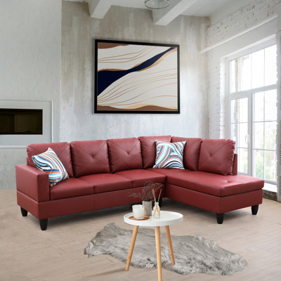 Amelah 2 - Piece 97" Vegan Faux Leather Sectional