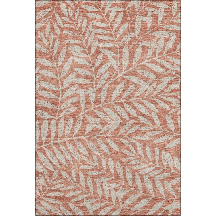 Premium Machine Washable Prisco Salmon Rug