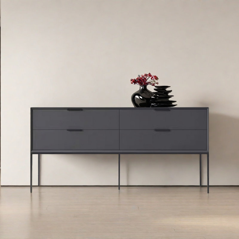 Modern Minimalist Practical Console Table, Dark Gray, 31.5" H x 70.87" W x 15.75" D