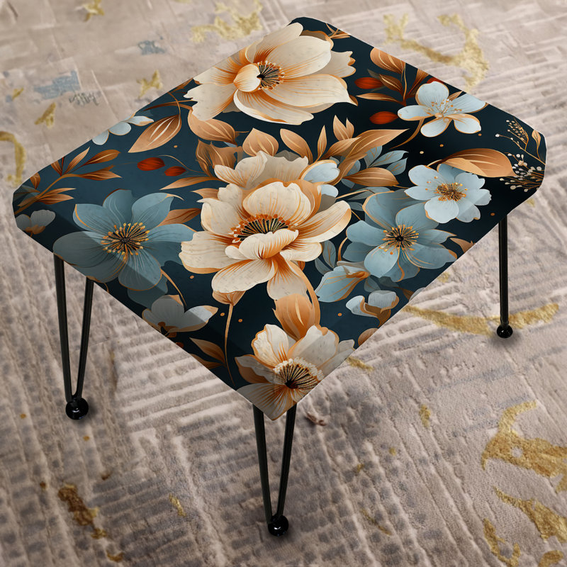 Classic Classic Vintage Beige Garden Melody - Repose-pieds rectangulaire floral