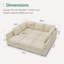 Canapé-lit modulaire rembourré avec rangement beige-906433888