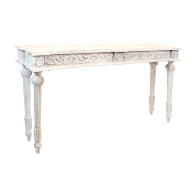 54" Solid Wood Distressed Console Table