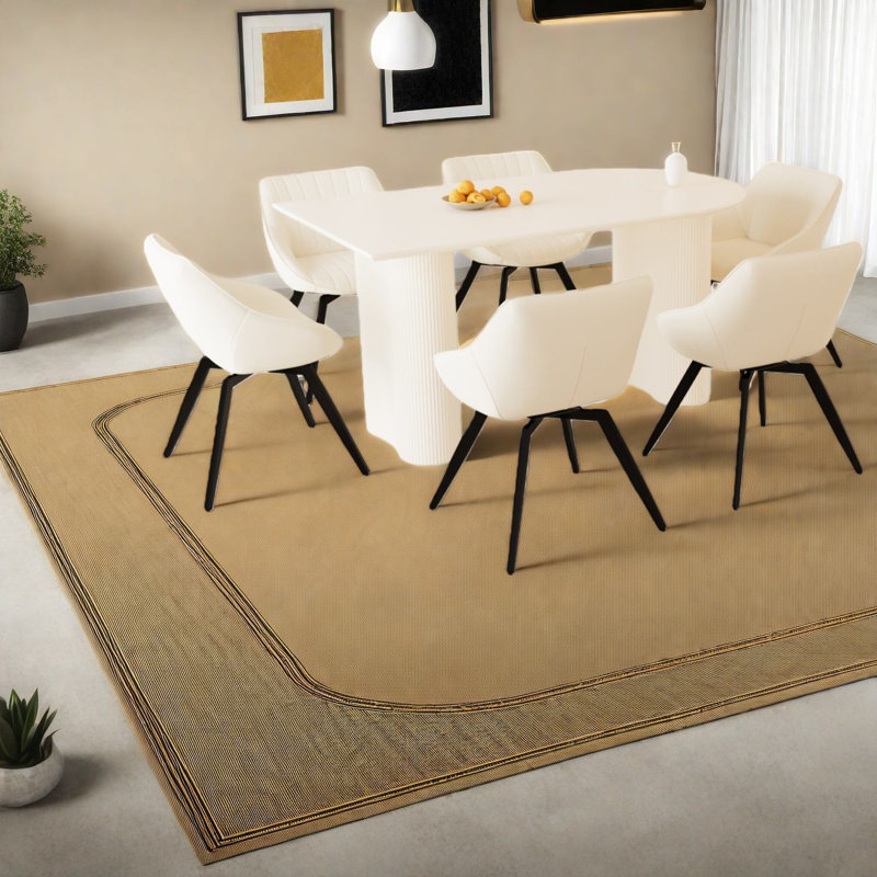 Ensembles de table de salle à manger en MDF spacieux et spacieux avec chaises en PU beige pour la maison