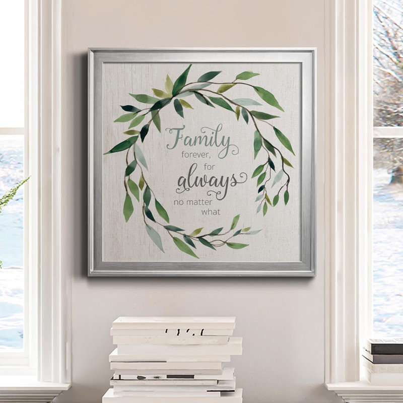 «Family Forever» - Toile encadrée de qualité supérieure - prête à être accrochée, H 22,5 po x l 22,5 po x P 1,5 po, Argent
