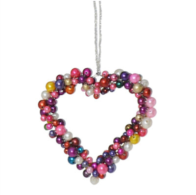 Beaded Heart - Sm, 5" H x 0.75" W x 5" D